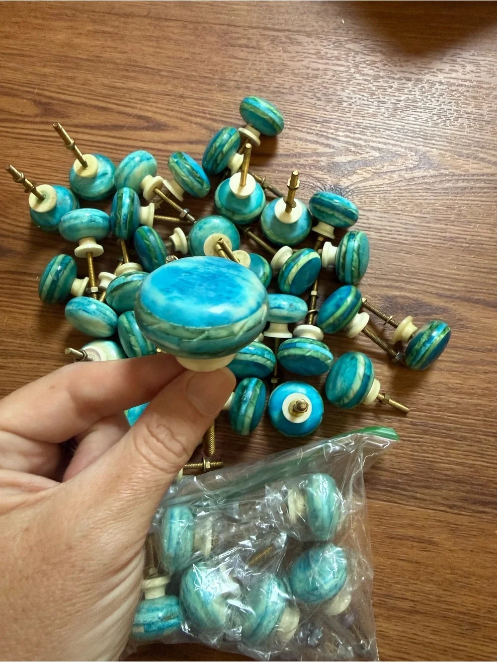 43 Anthropologie Decorative Turquoise Cabinet Knobs